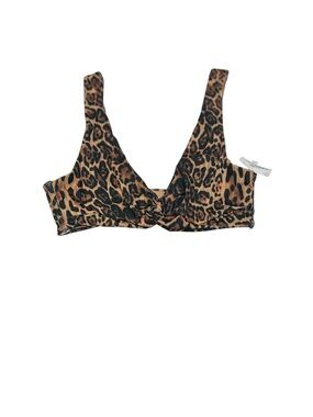 New ASOS Leopard Animal Print Twist Front Bikini TOP ONLY Swimsuit SIZE 6